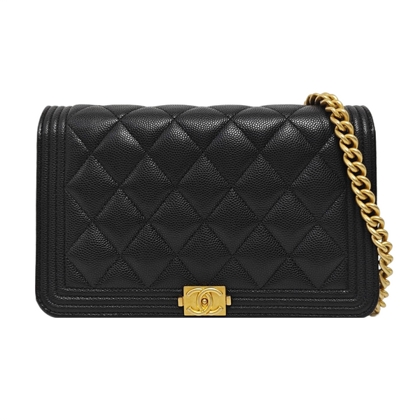 BOY CHANEL Mini Quilted Grained Calfskin Black