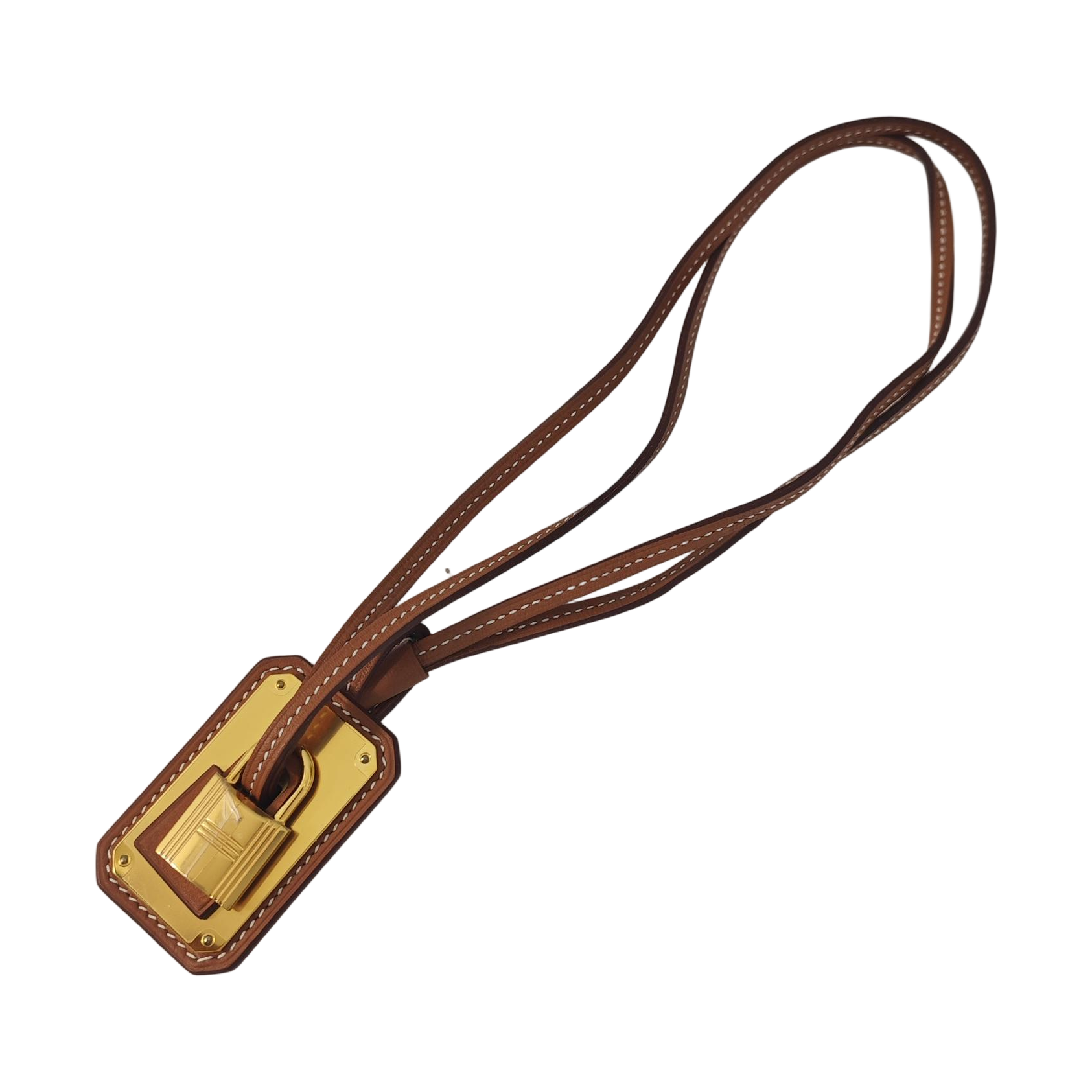 Leather Bag Charm Brown