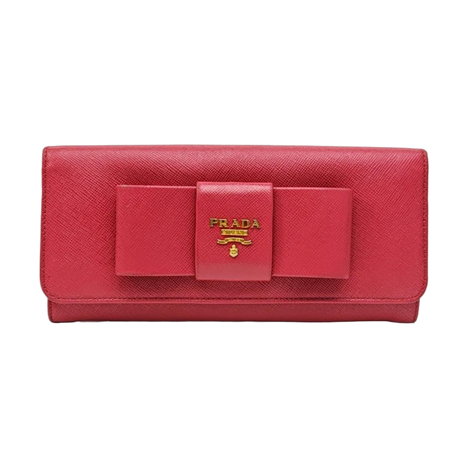 Fiocco Bow Calfskin Red Wallet