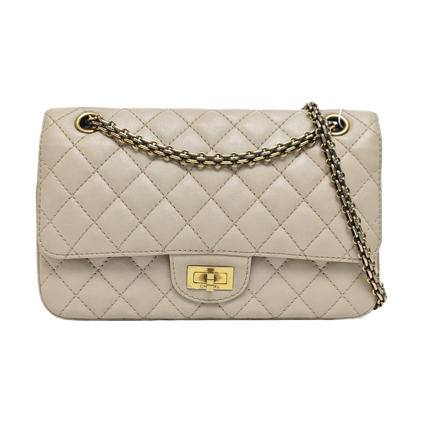 2.55 225 (small) Quilted Calfskin Beige