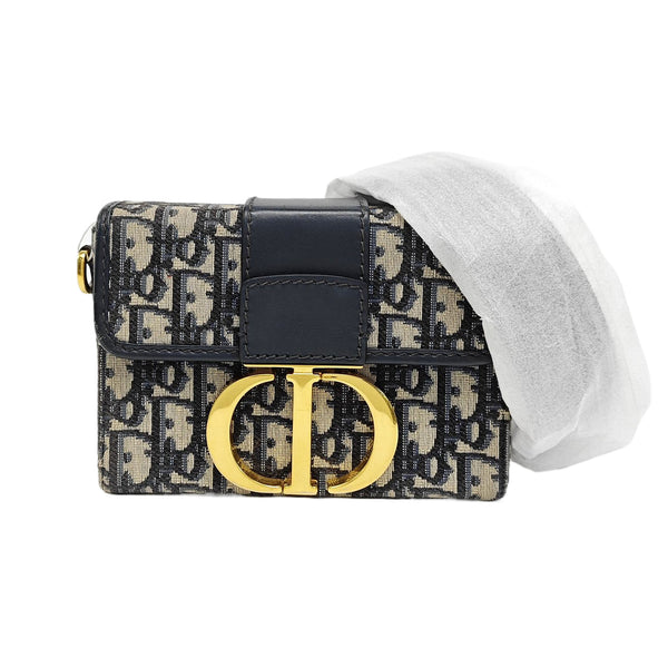 30 Montaigne Mini Oblique Canvas Blue
