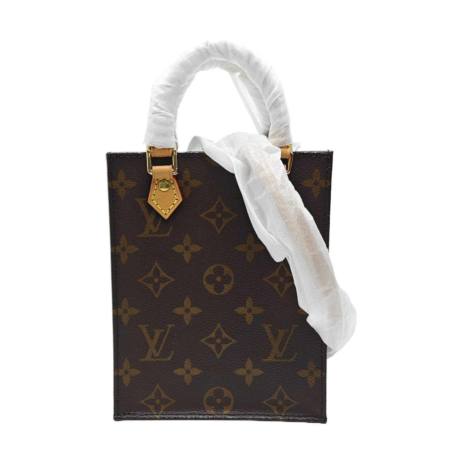 SAC PLAT Mini Monogram Coated Canvas Brown