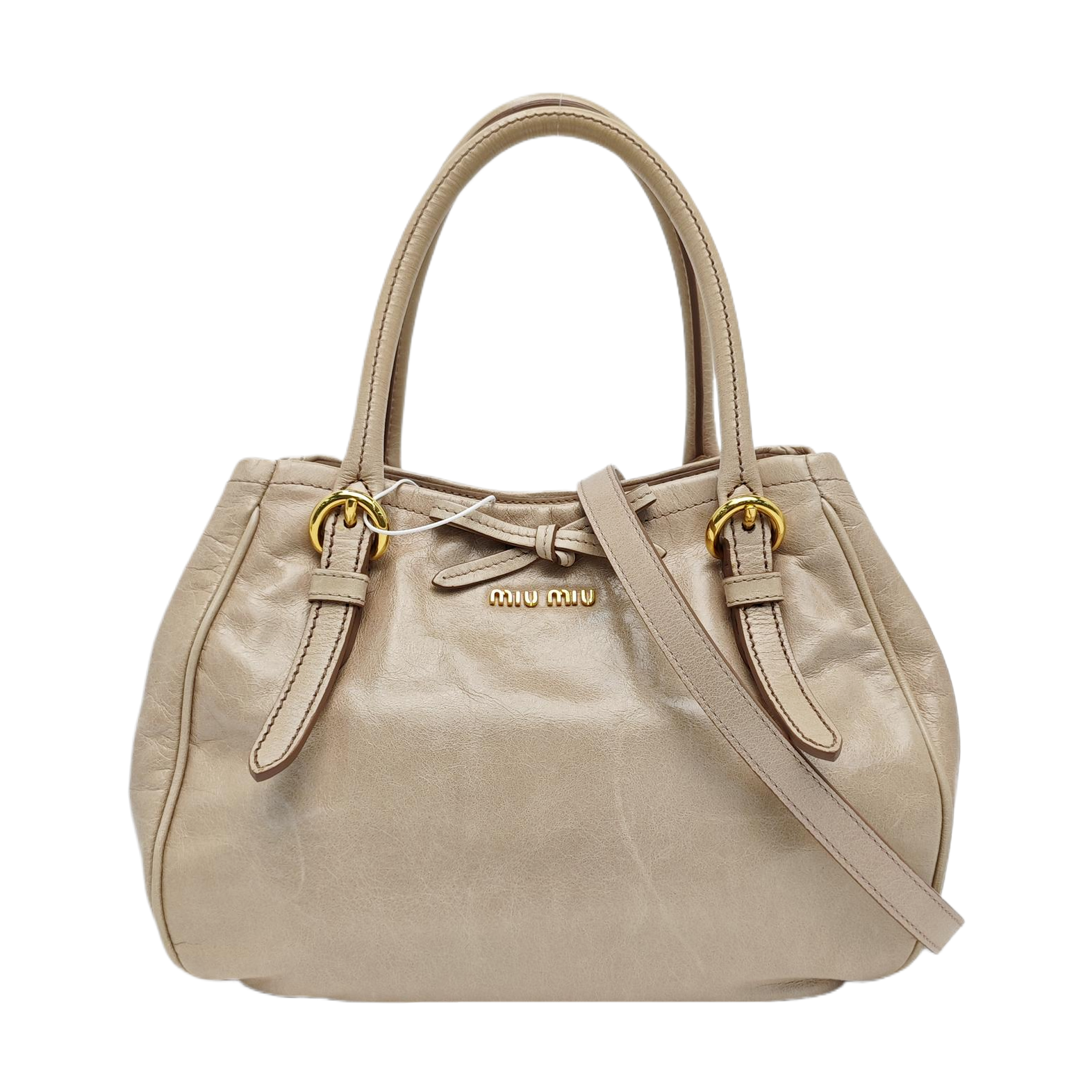 Calfskin Shoulder Bag Beige