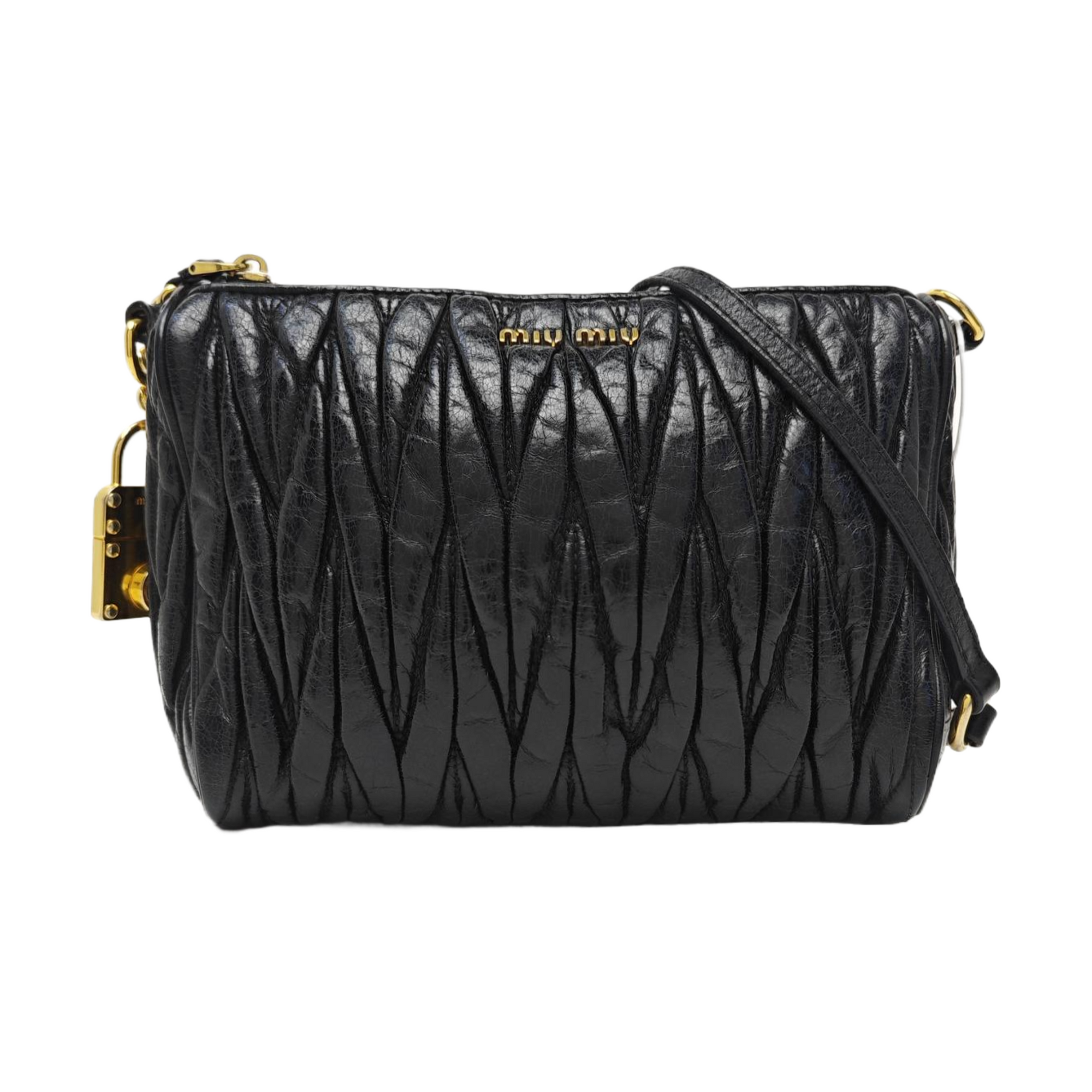 Quilted Lambskin Top Handle Bag Black
