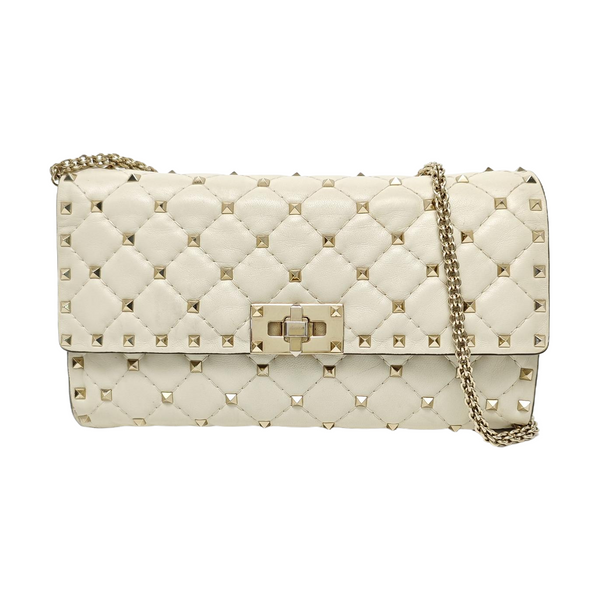 Spike Up Quilted Lambskin White