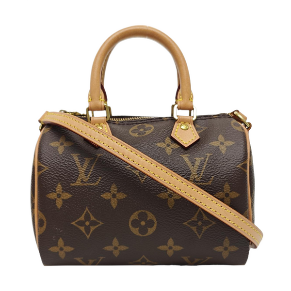 SPEEDY Nano Monogram Coated Canvas Brown