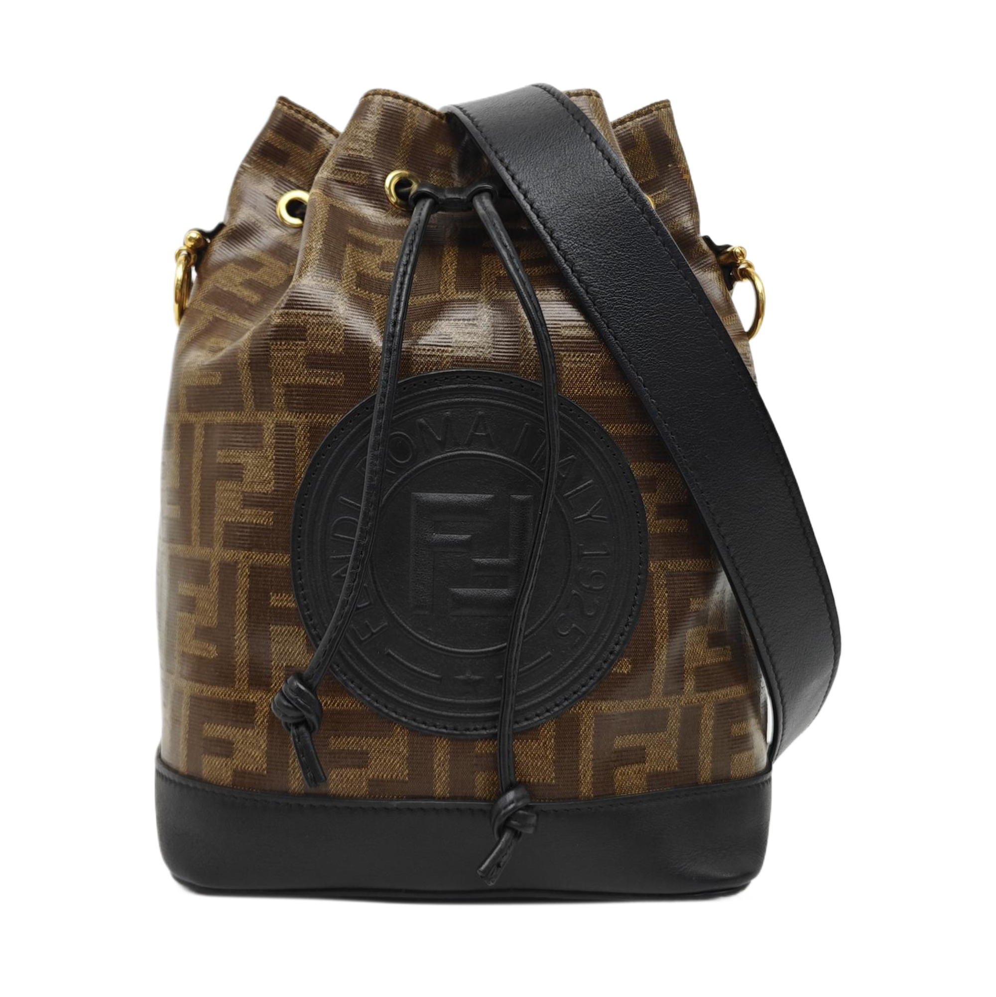 Mon Tresor Small Coated Canvas Brown