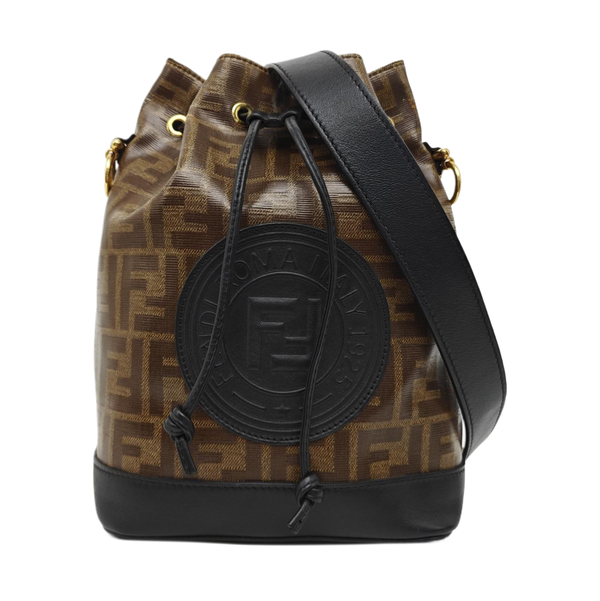 Mon Tresor Small Coated Canvas Brown