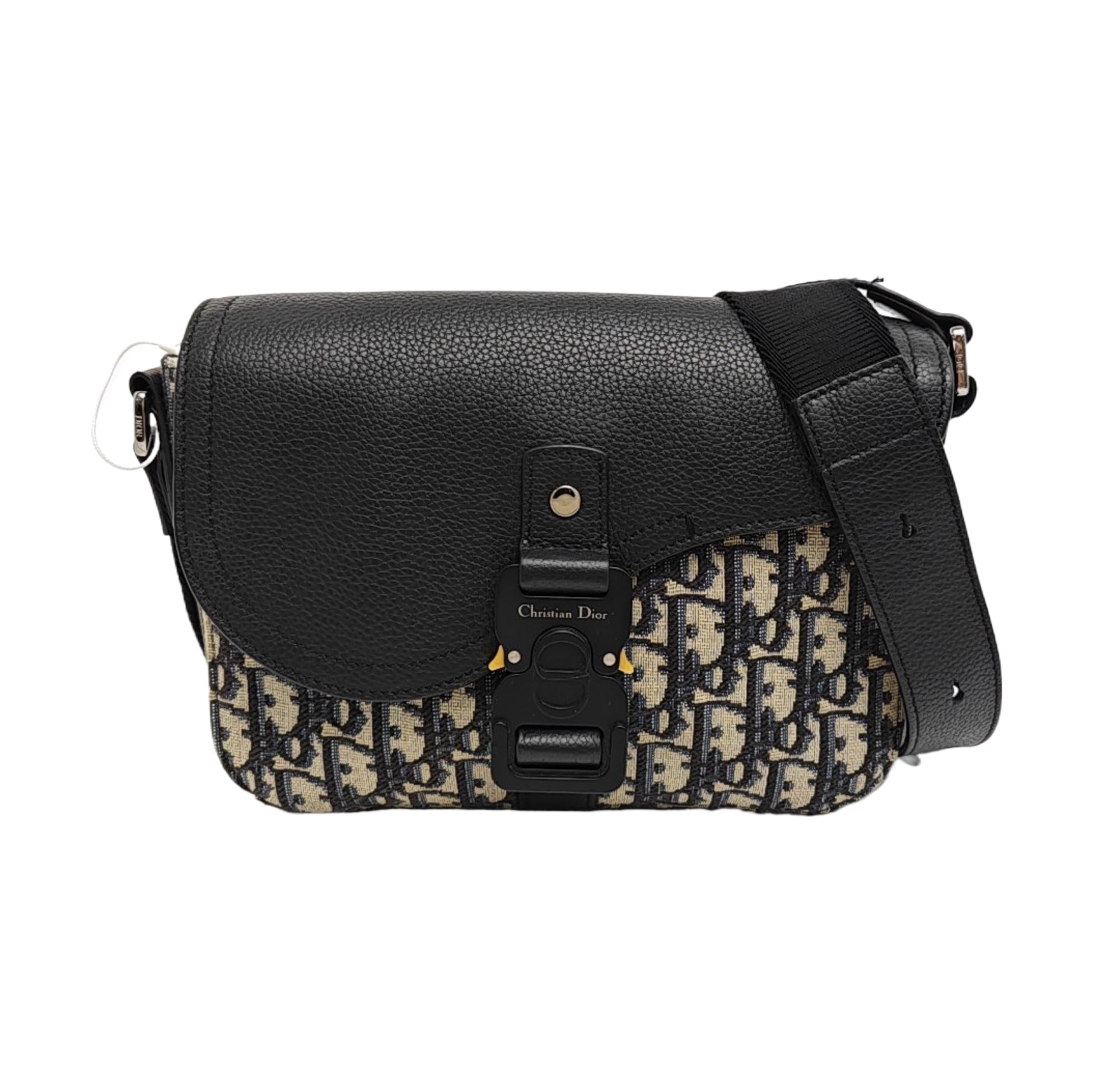 Saddle Mini Lona Monograma Negro
