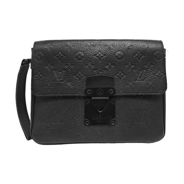 S LOCK Monogram Calfskin Black