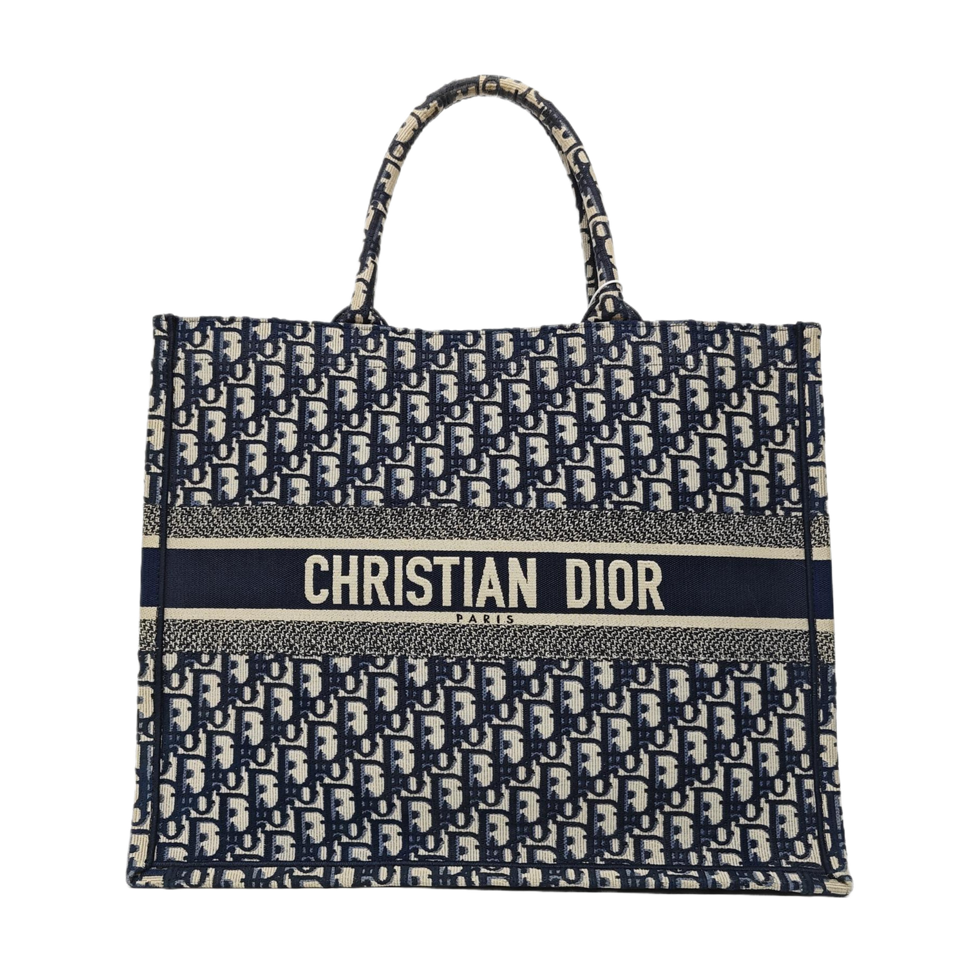 Book Tote Large Oblique Canvas Blue