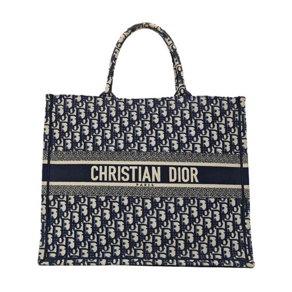 Book Tote Large Oblique Canvas Blue