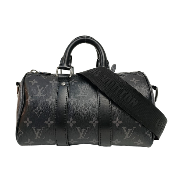 KEEPALL 25 Monogram Coated Canvas Black