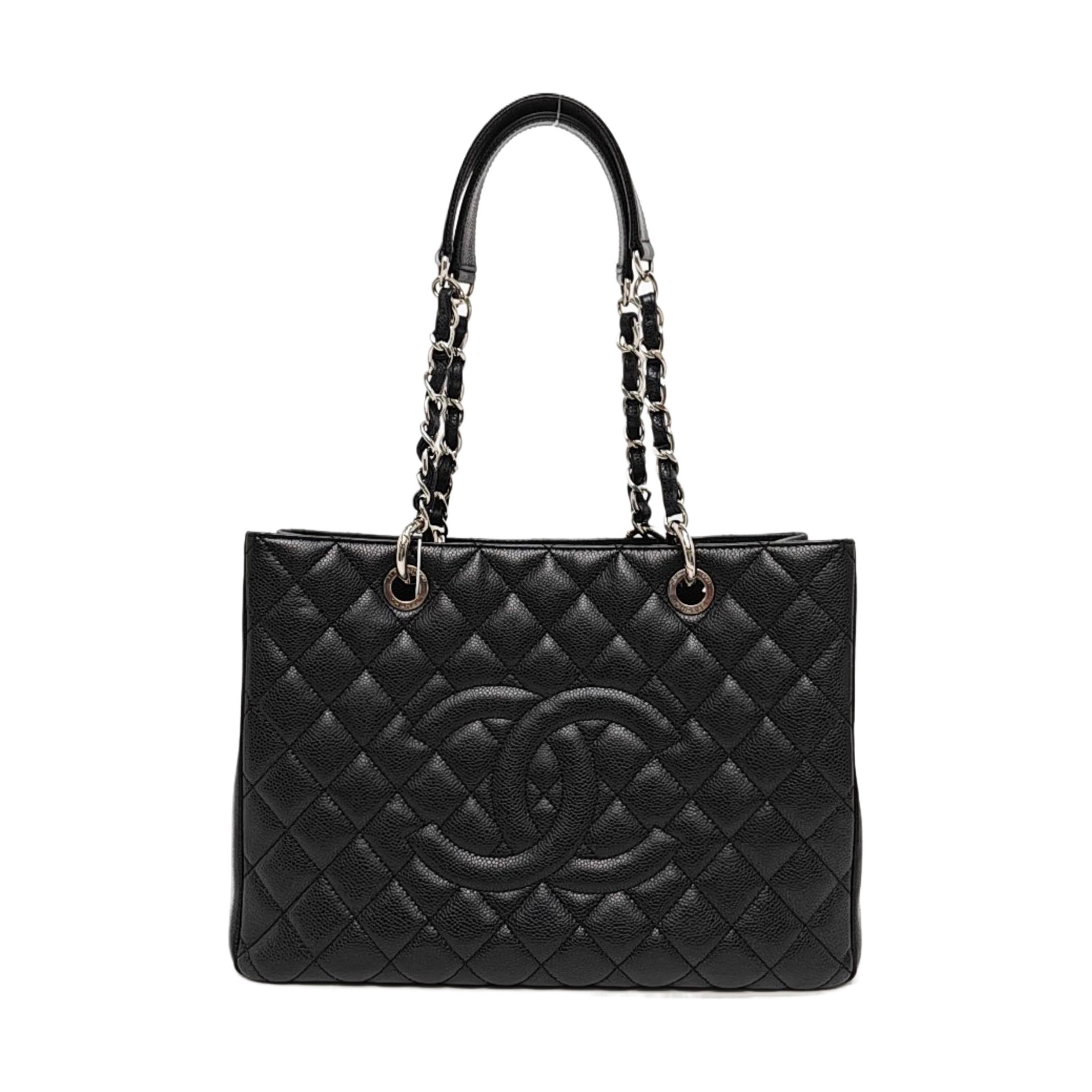 CHANEL GST Large Quilted Grained Calfskin Brown
