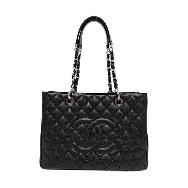 CHANEL GST Large Quilted Grained Calfskin Brown