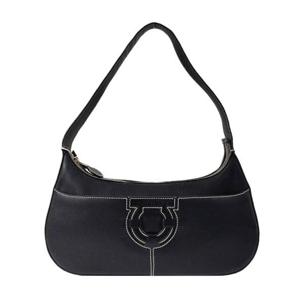Quilted Calfskin Top Handle Bag Black