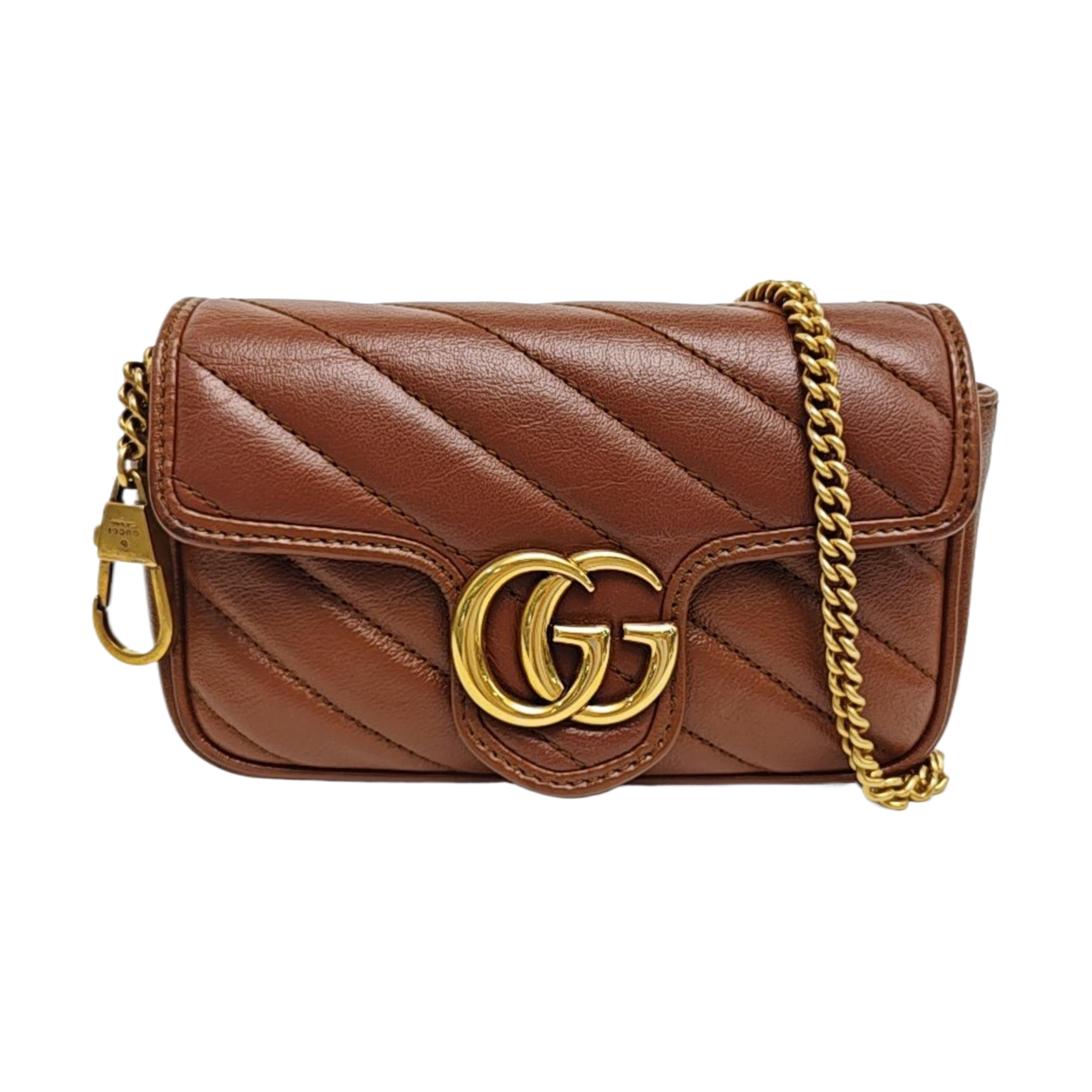 GG Marmont Mini Quilted Calfskin Brown