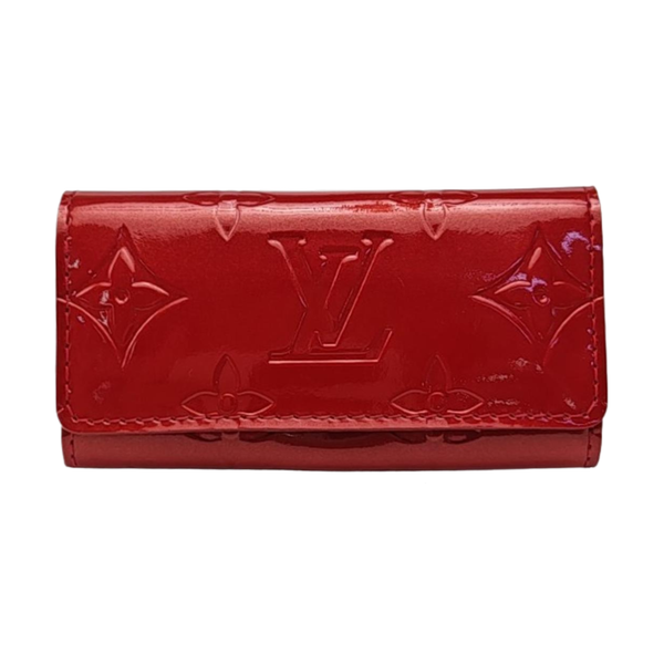 Monogram Patent Leather Key Pouch Red