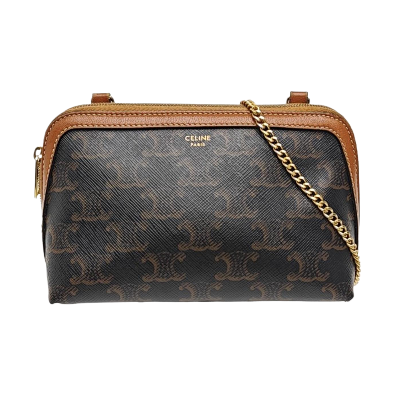 TRIOMPHE CANVAS Mini Coated Canvas Brown