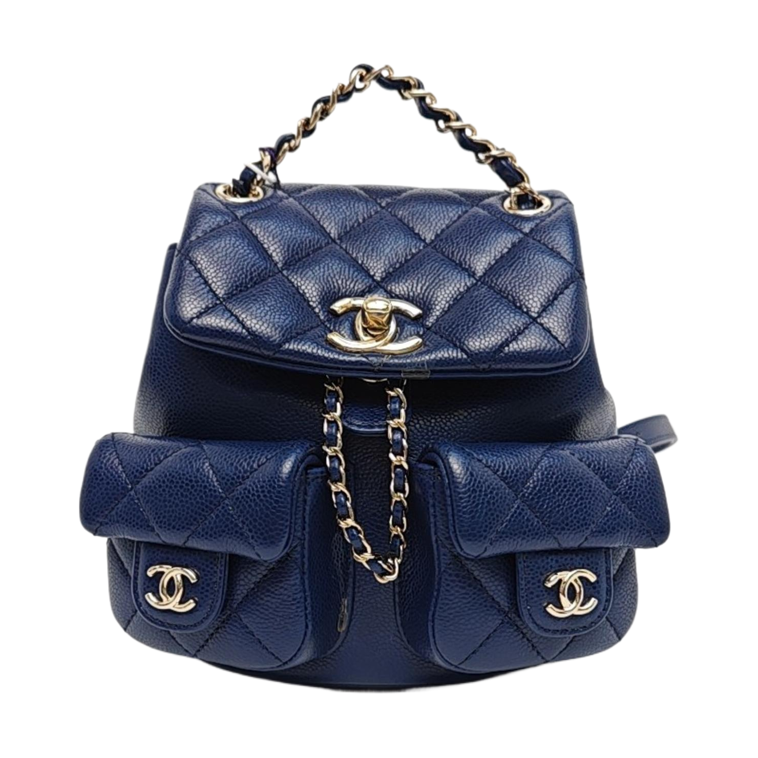 DUMA Quilted Grained Calfskin Blue