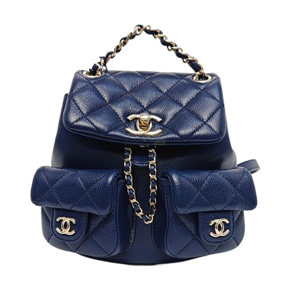 DUMA Quilted Grained Calfskin Blue