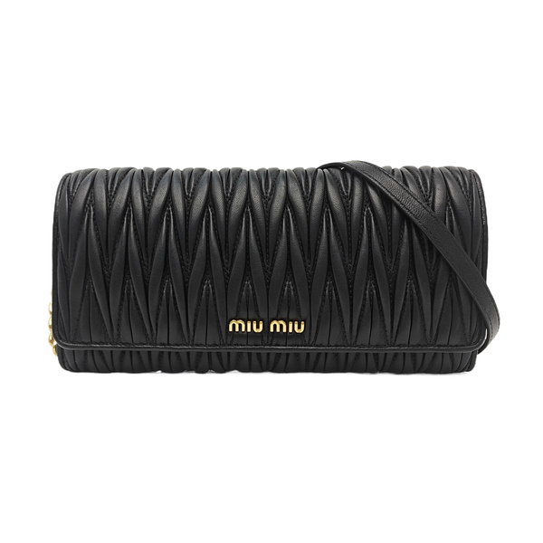 Quilted Lambskin Shoulder Bag Black