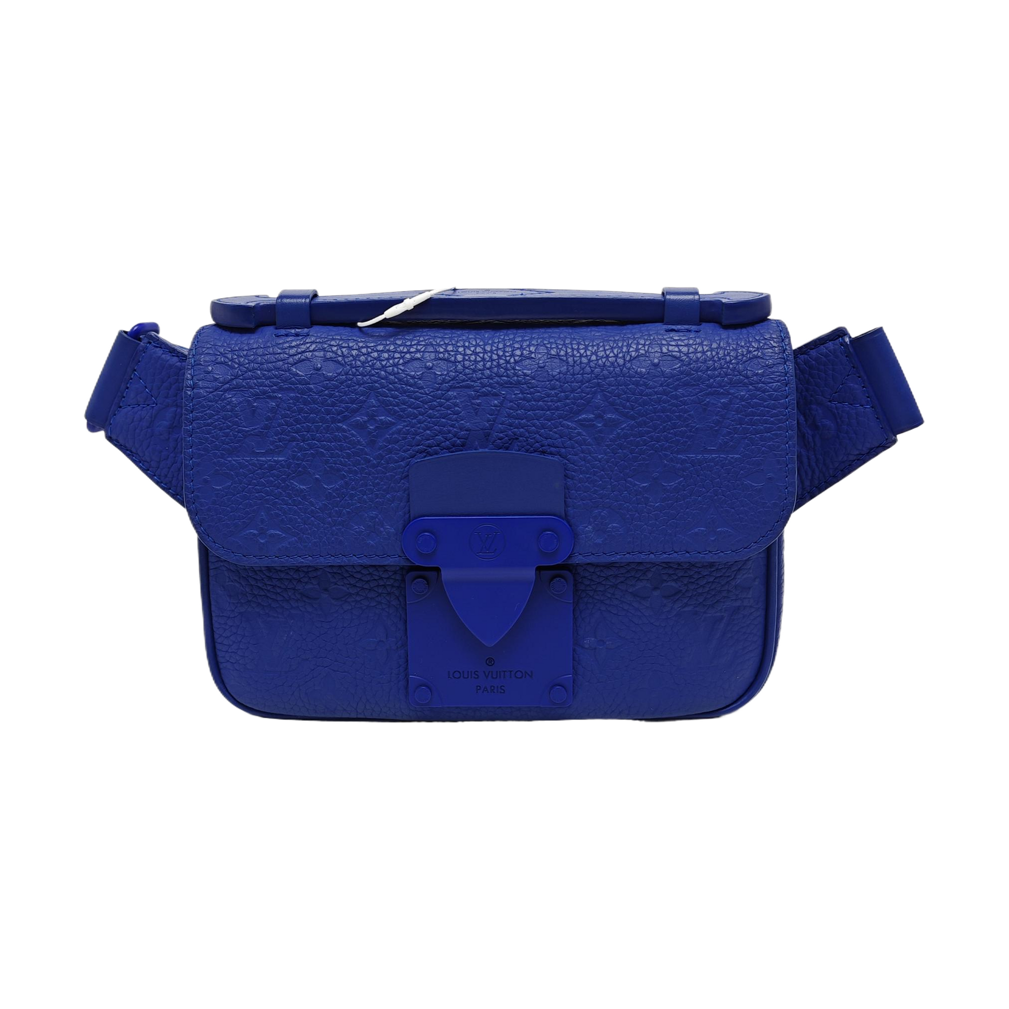 S LOCK Monogram Calfskin Blue
