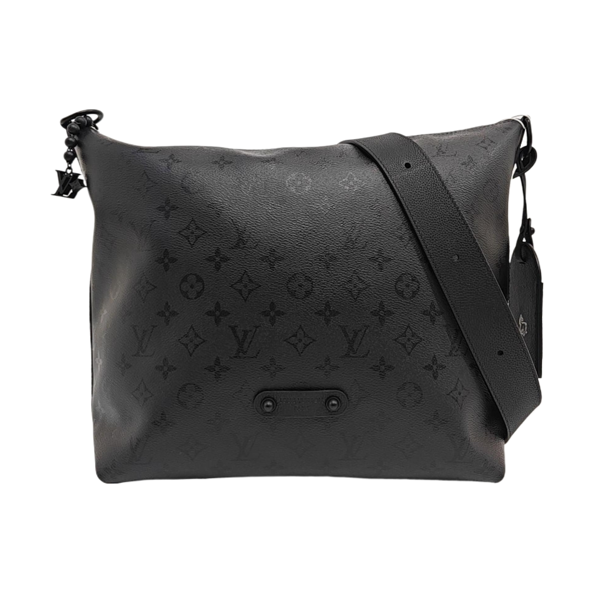 Monogram Coated Canvas Shoulder Bag Black