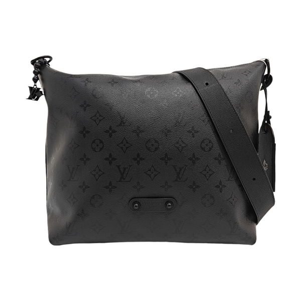 Monogram Coated Canvas Shoulder Bag Black