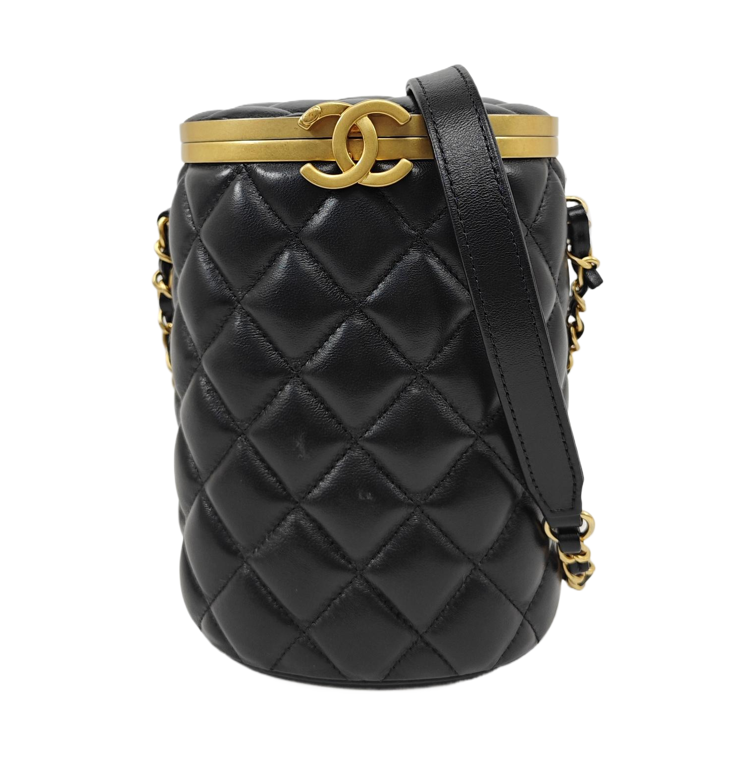 CROWN BOX VANITY Quilted Lambskin Black