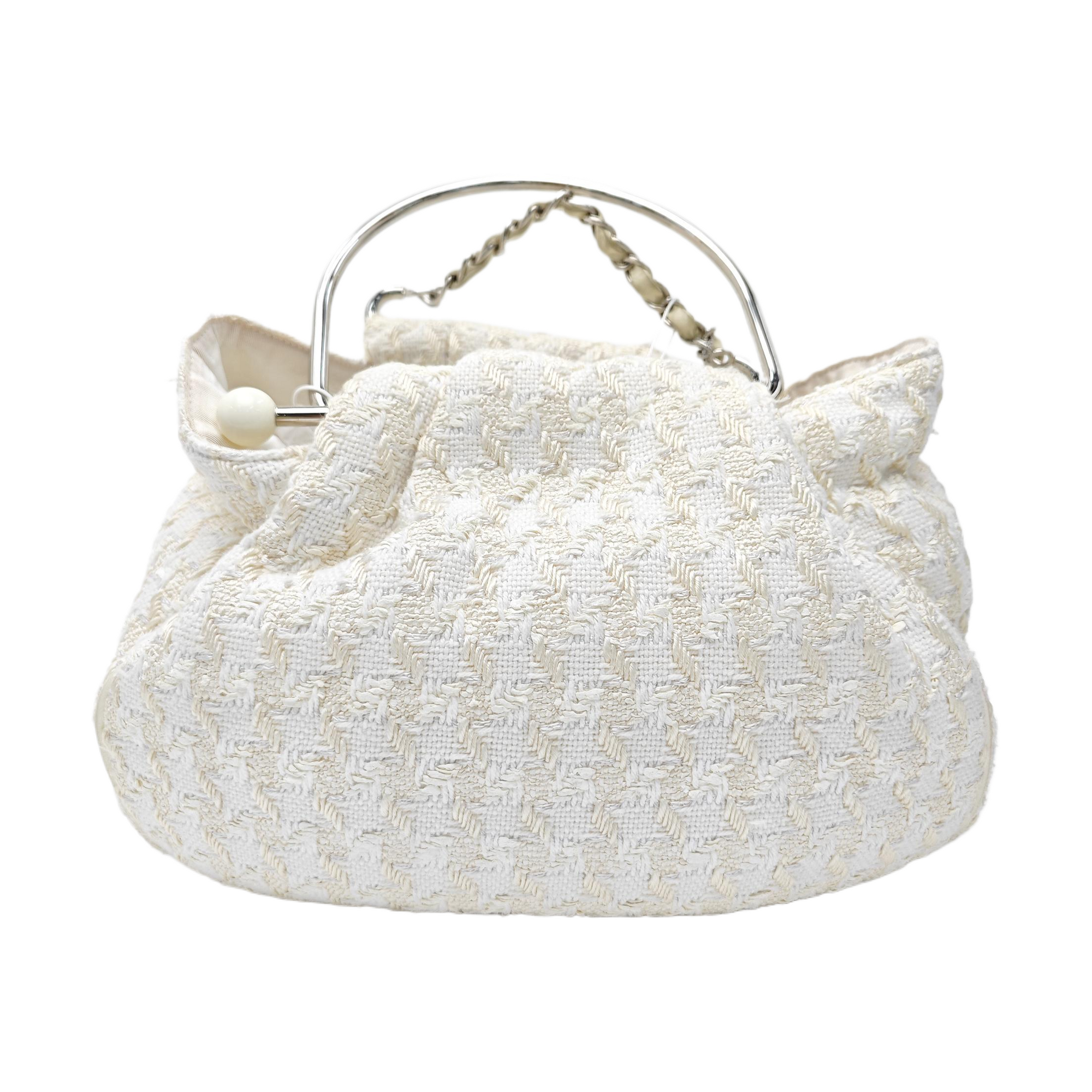 Fabric Top Handle Bag White
