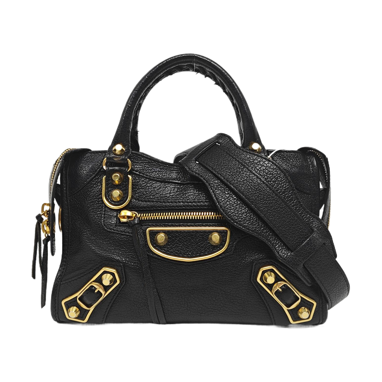 Classic Metallic Edge City Mini Lambskin Black