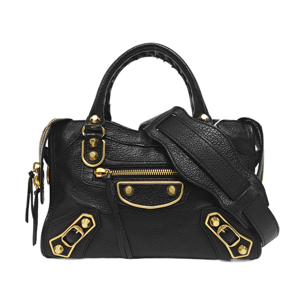 Classic Metallic Edge City Mini Lambskin Black