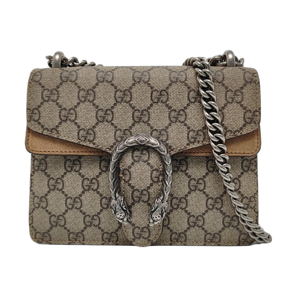 Dionysus Mini Monogram Coated Canvas Beige