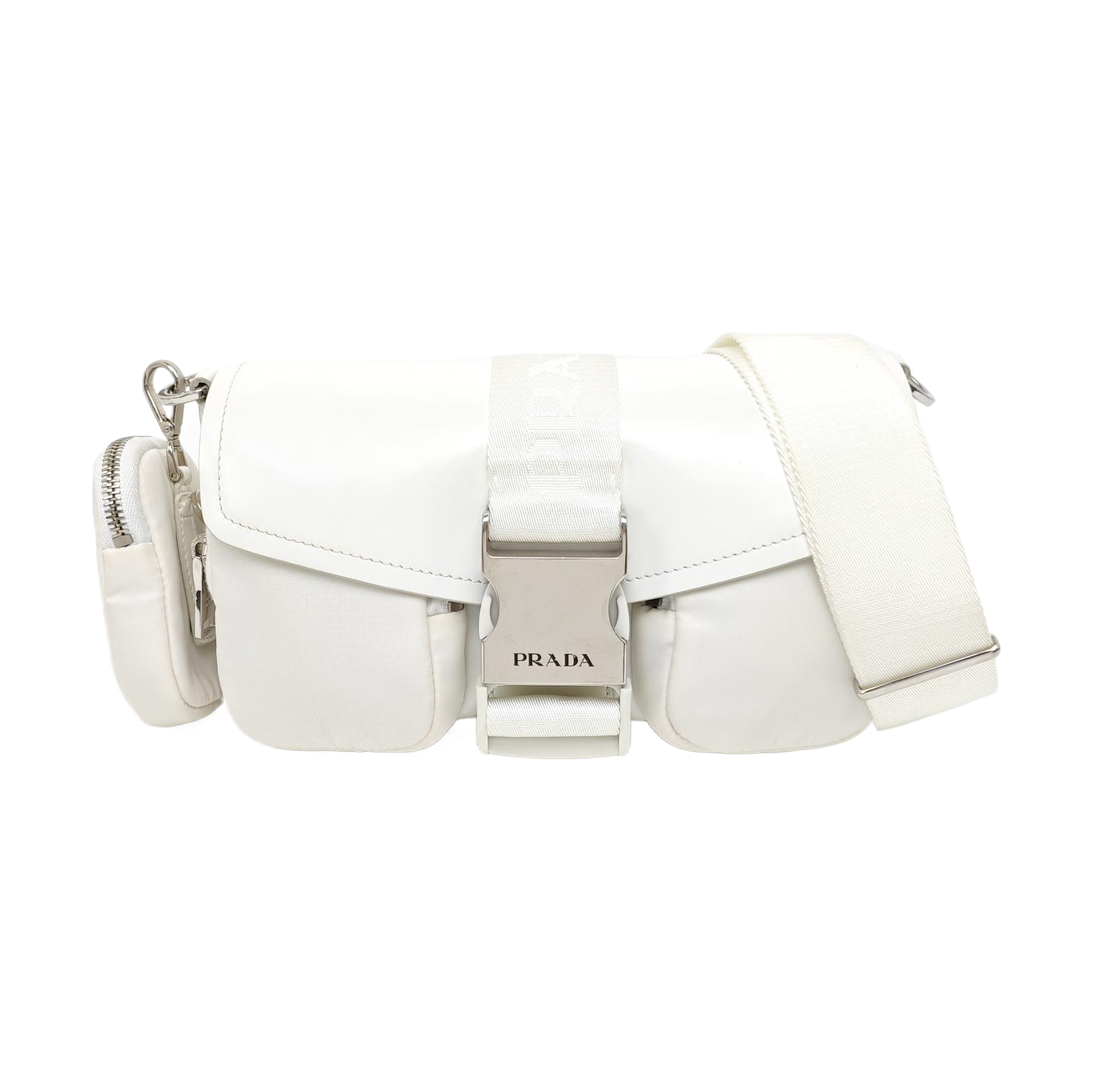 Fabric Crossbody Bag White