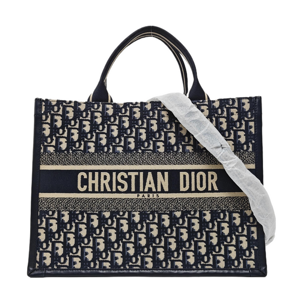 Book Tote Medium Oblique Canvas Blue
