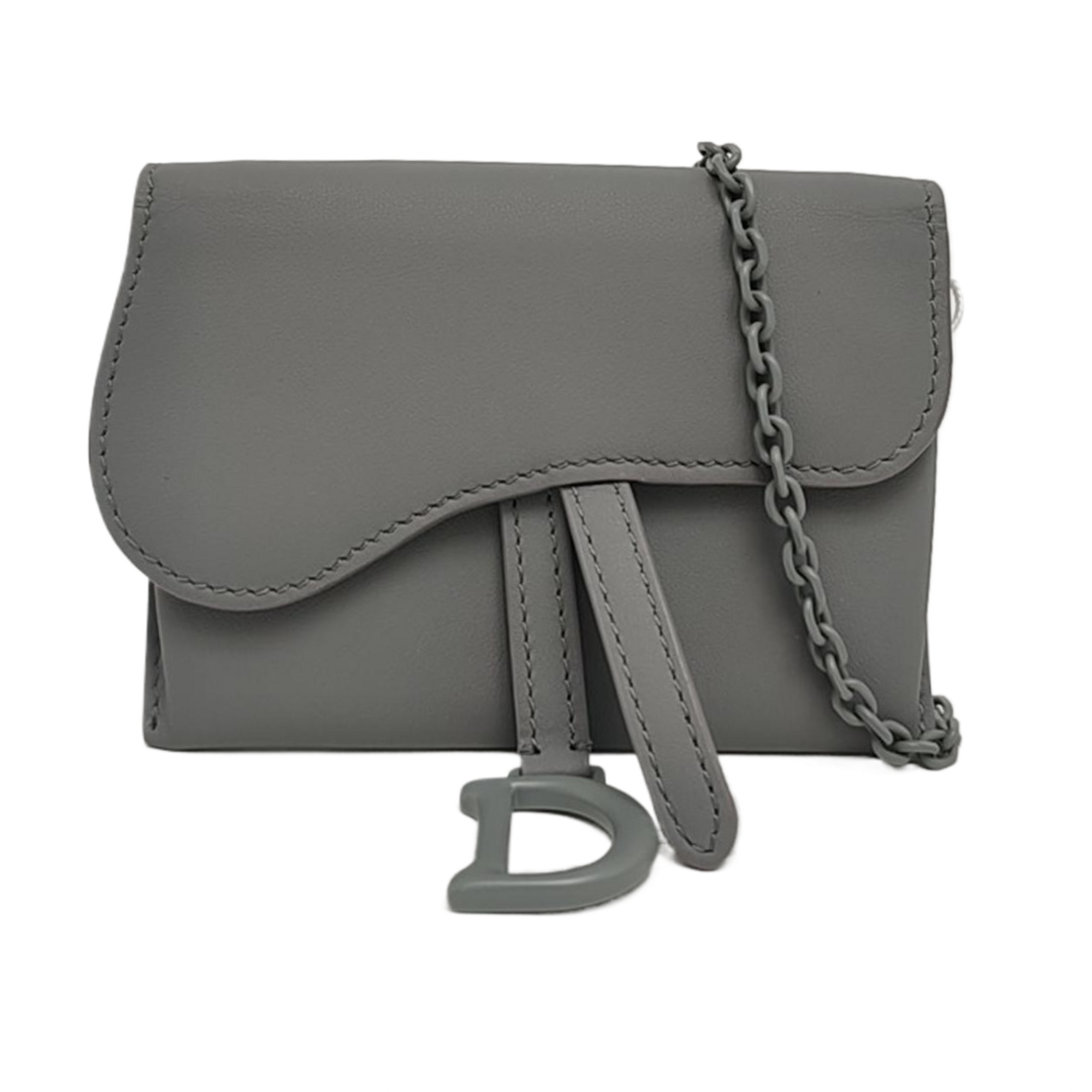 Authenticated pre-owned  Saddle Calfskin Grey - Shoulder Bag at Looply