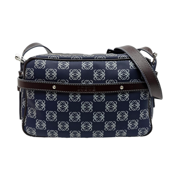 Coated Canvas Shoulder Bag Blue