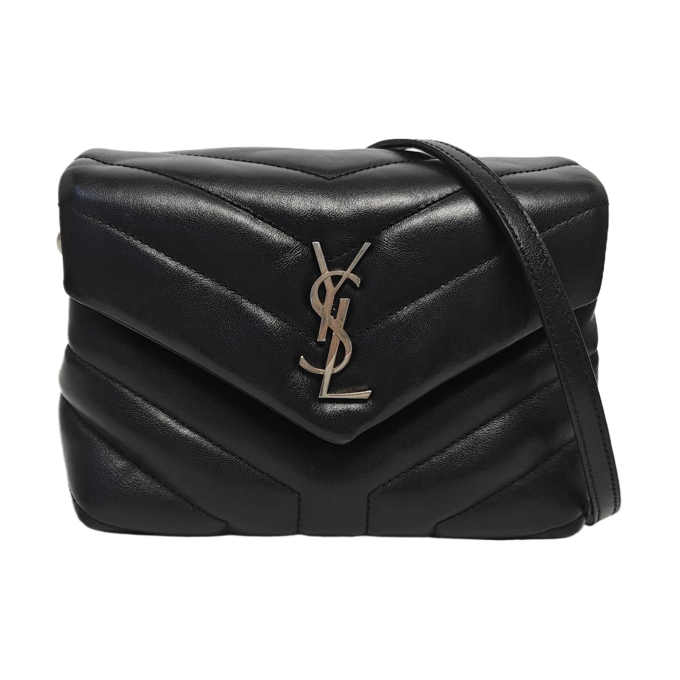 Authenticated pre-owned  LOULOU Extra Small Chevron, Quilted Calfskin Black - Shoulder Bag at Looply
