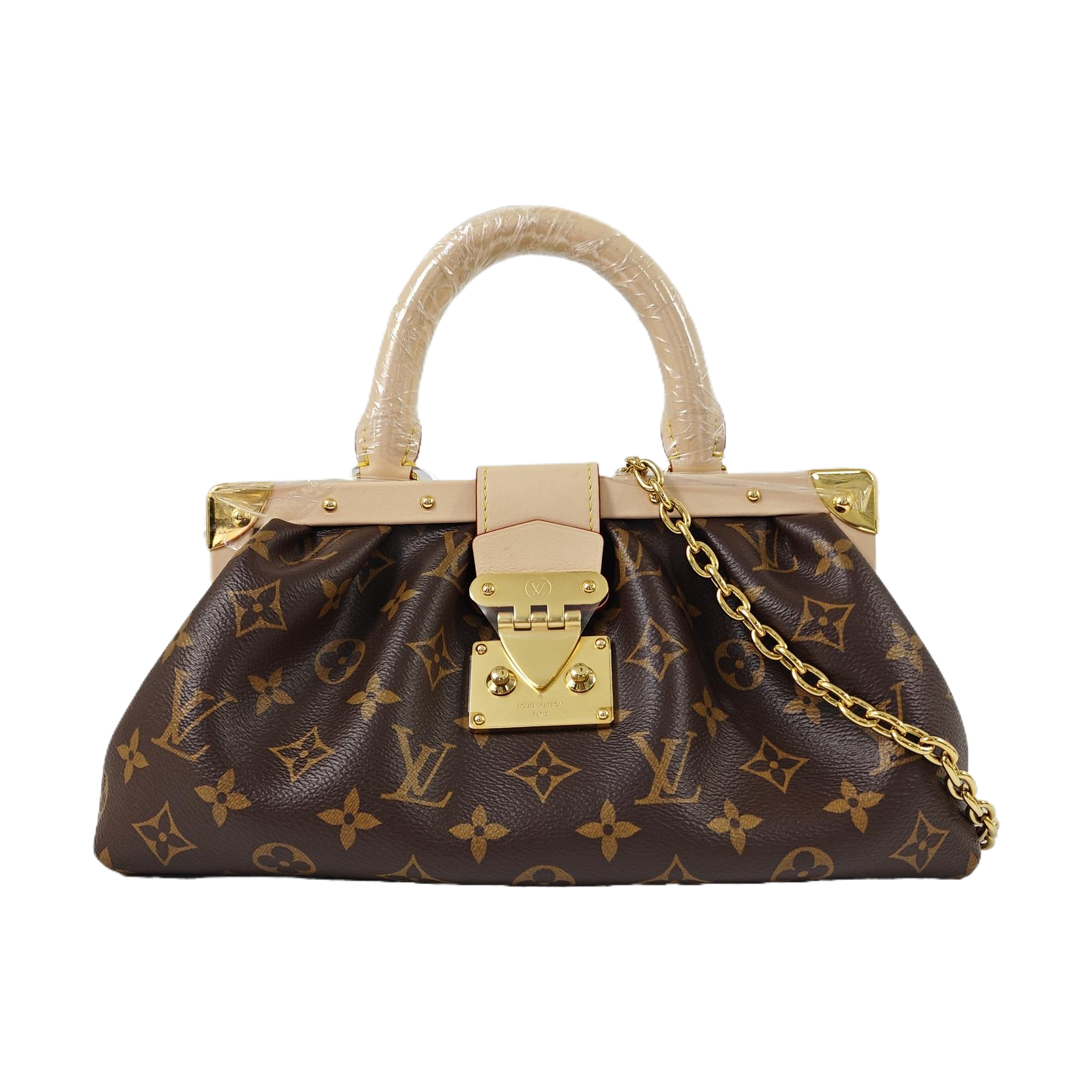 CLUTCH Monogram Coated Canvas Brown