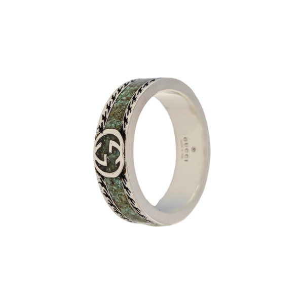 Interlocking G 925 Sterling Silver Ring HK 19