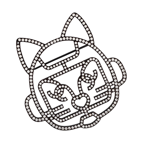 Metal Black Brooch