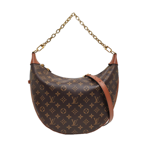 LOOP HOBO Monogram Coated Canvas Brown
