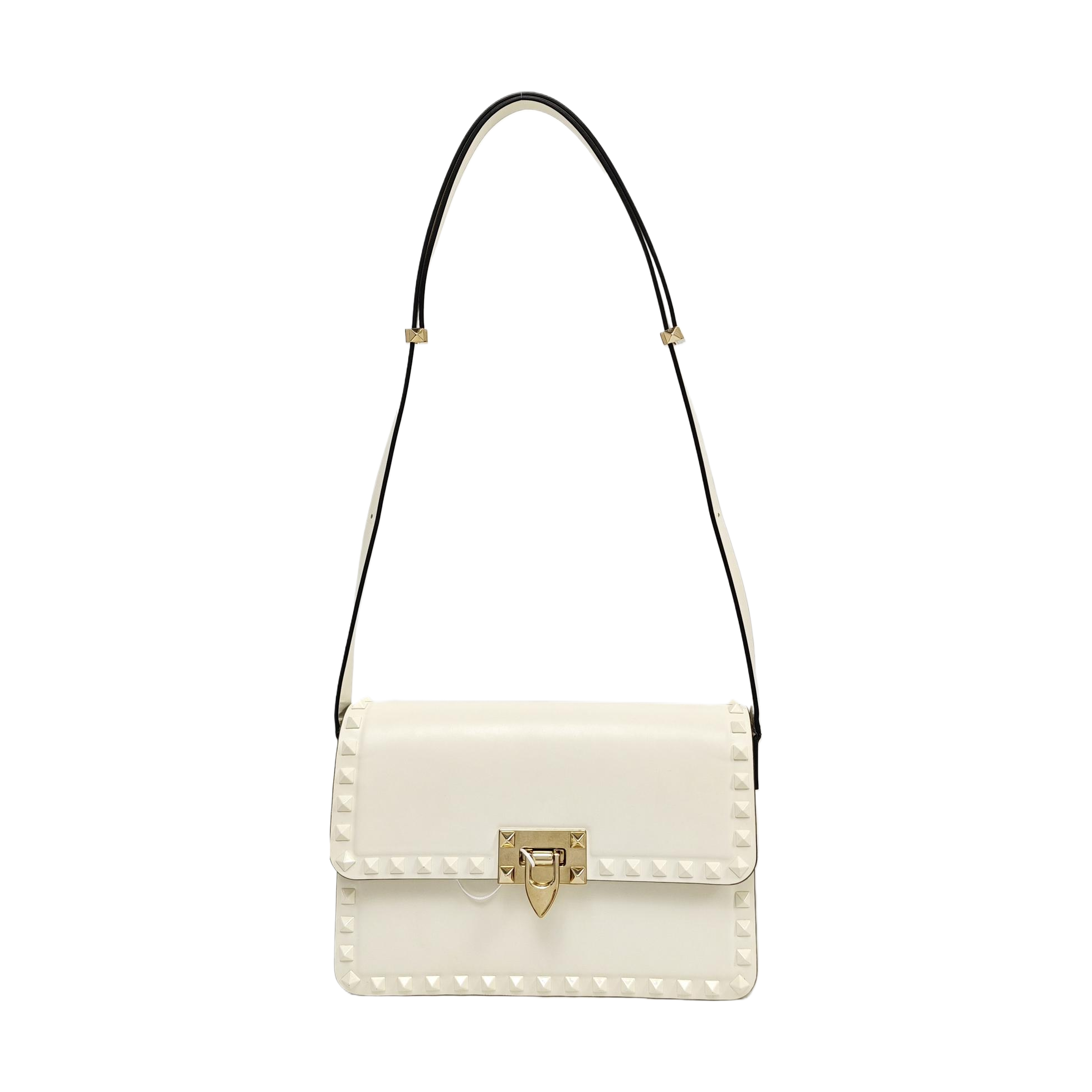 Rockstud Calfskin White