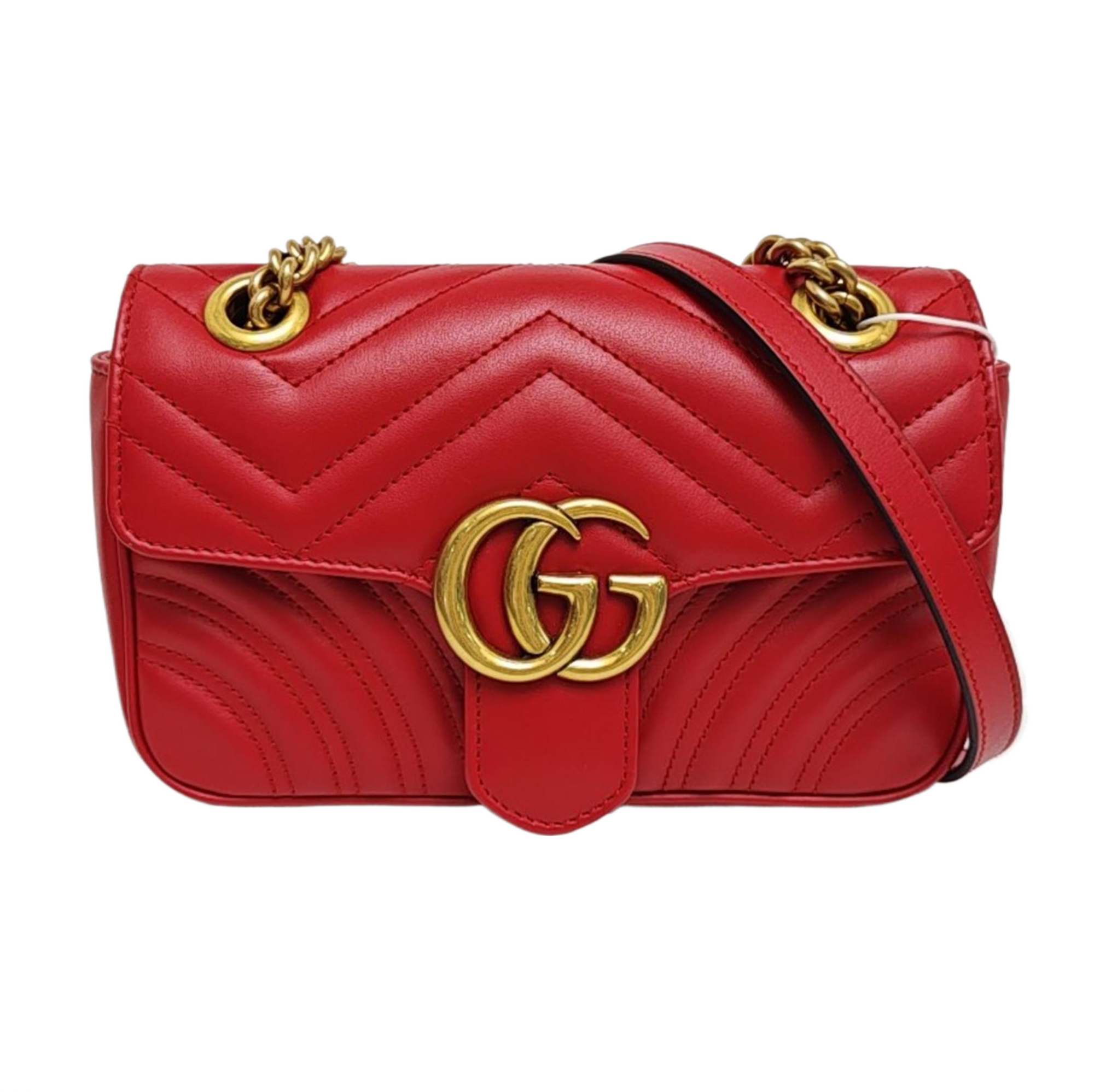 GG Marmont Small Quilted Calfskin Red