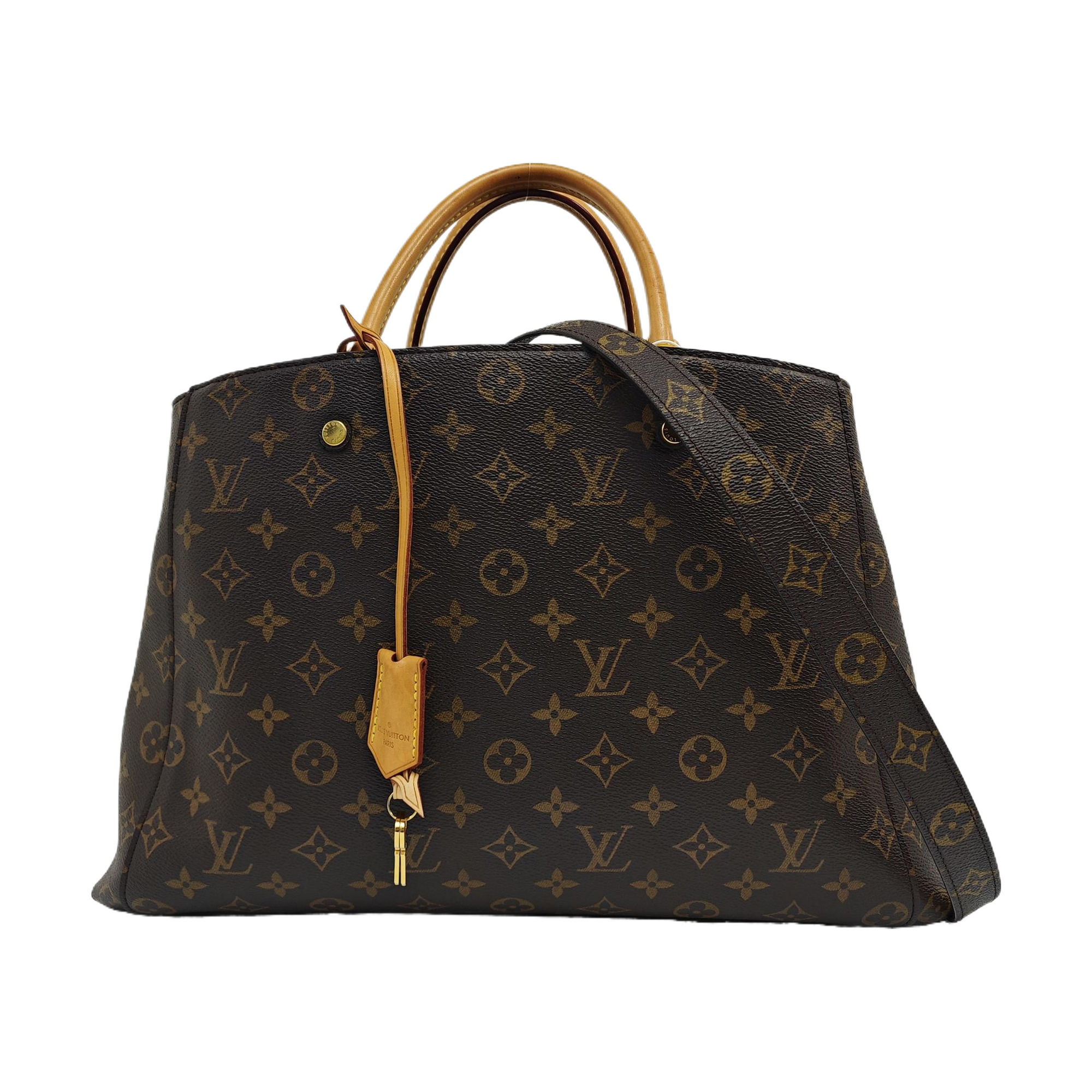 MONTAIGNE GM Monogram Coated Canvas Brown