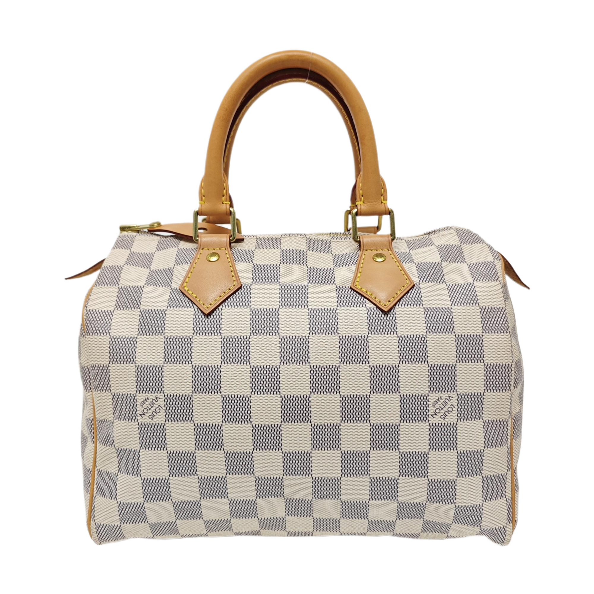SPEEDY 25 Damier Azur Coated Canvas White