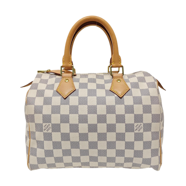 SPEEDY 25 Damier Azur Coated Canvas White