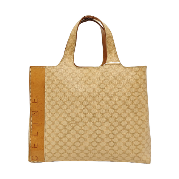 Coated Canvas Tote Bag Beige