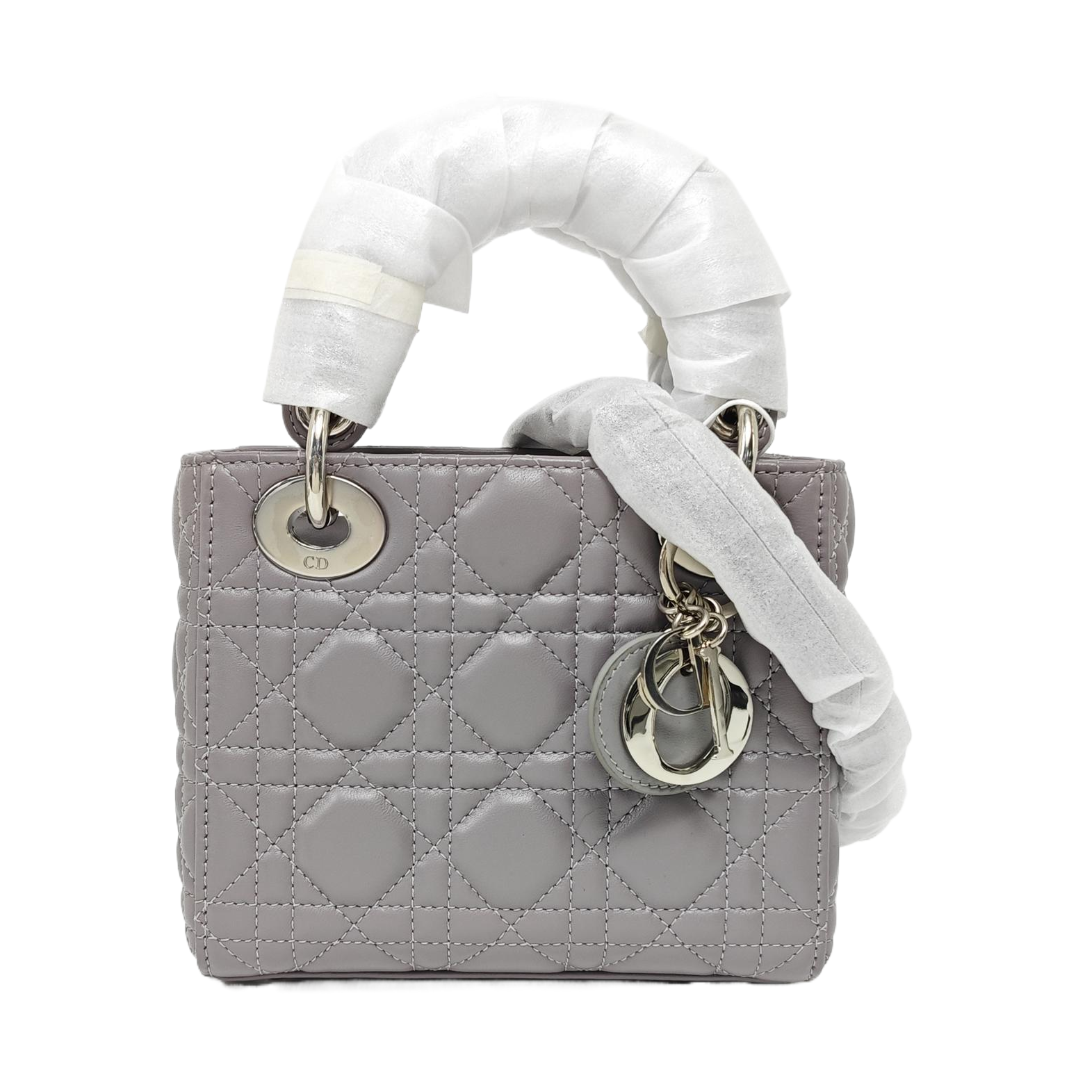Lady Dior Mini Lambskin Gray